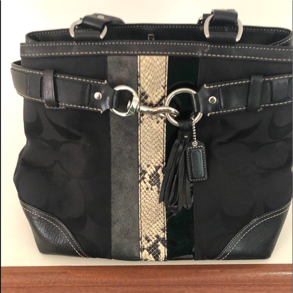 coach snakeskin satchel